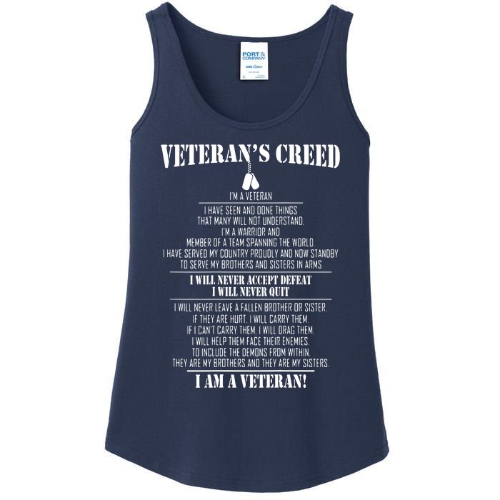 Veteran's Creed I'm A Veteran Ladies Essential Tank