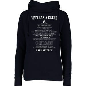 Veteran's Creed I'm A Veteran Womens Funnel Neck Pullover Hood