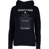 Veteran's Creed I'm A Veteran Womens Funnel Neck Pullover Hood