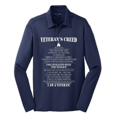 Veteran's Creed I'm A Veteran Silk Touch Performance Long Sleeve Polo