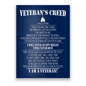 Veteran's Creed I'm A Veteran Poster