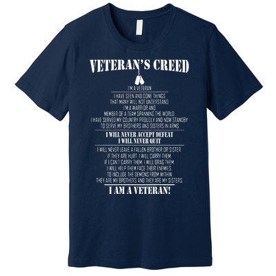 Veteran's Creed I'm A Veteran Premium T-Shirt