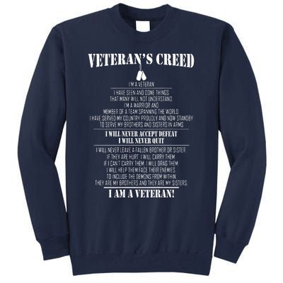 Veteran's Creed I'm A Veteran Tall Sweatshirt