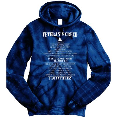 Veteran's Creed I'm A Veteran Tie Dye Hoodie