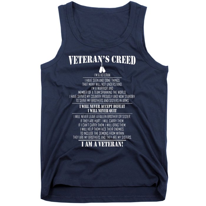 Veteran's Creed I'm A Veteran Tank Top