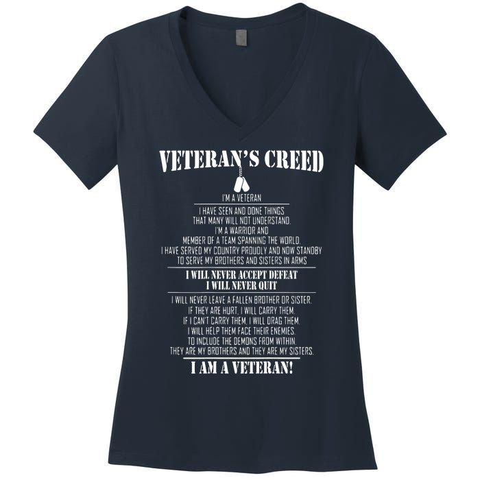 Veteran's Creed I'm A Veteran Women's V-Neck T-Shirt