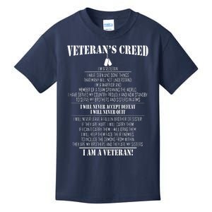 Veteran's Creed I'm A Veteran Kids T-Shirt