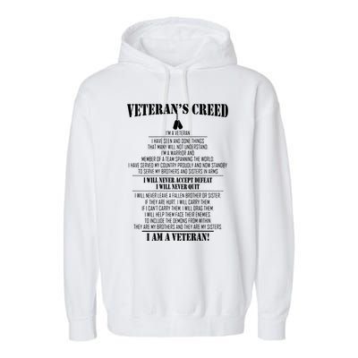 Veteran's Creed I'm A Veteran Garment-Dyed Fleece Hoodie