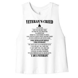 Veteran's Creed I'm A Veteran Women's Racerback Cropped Tank