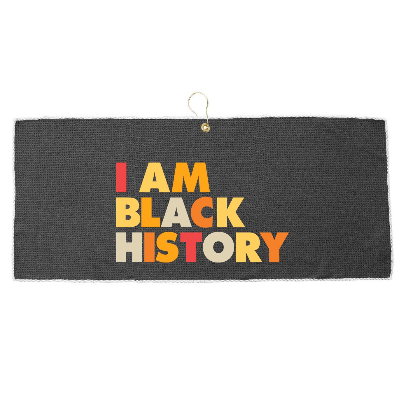 Vintage Colors I Am Black History Large Microfiber Waffle Golf Towel
