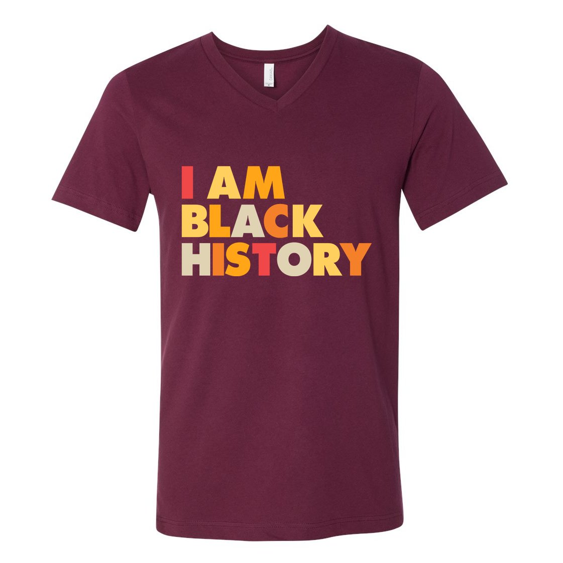 Vintage Colors I Am Black History V-Neck T-Shirt
