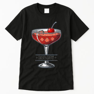 Vintage Cocktail Illustration Featuring Rob Roy Tall T-Shirt