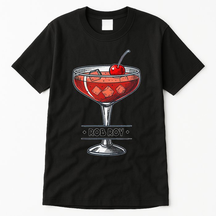 Vintage Cocktail Illustration Featuring Rob Roy Tall T-Shirt