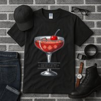 Vintage Cocktail Illustration Featuring Rob Roy Tall T-Shirt