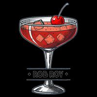 Vintage Cocktail Illustration Featuring Rob Roy Tall T-Shirt