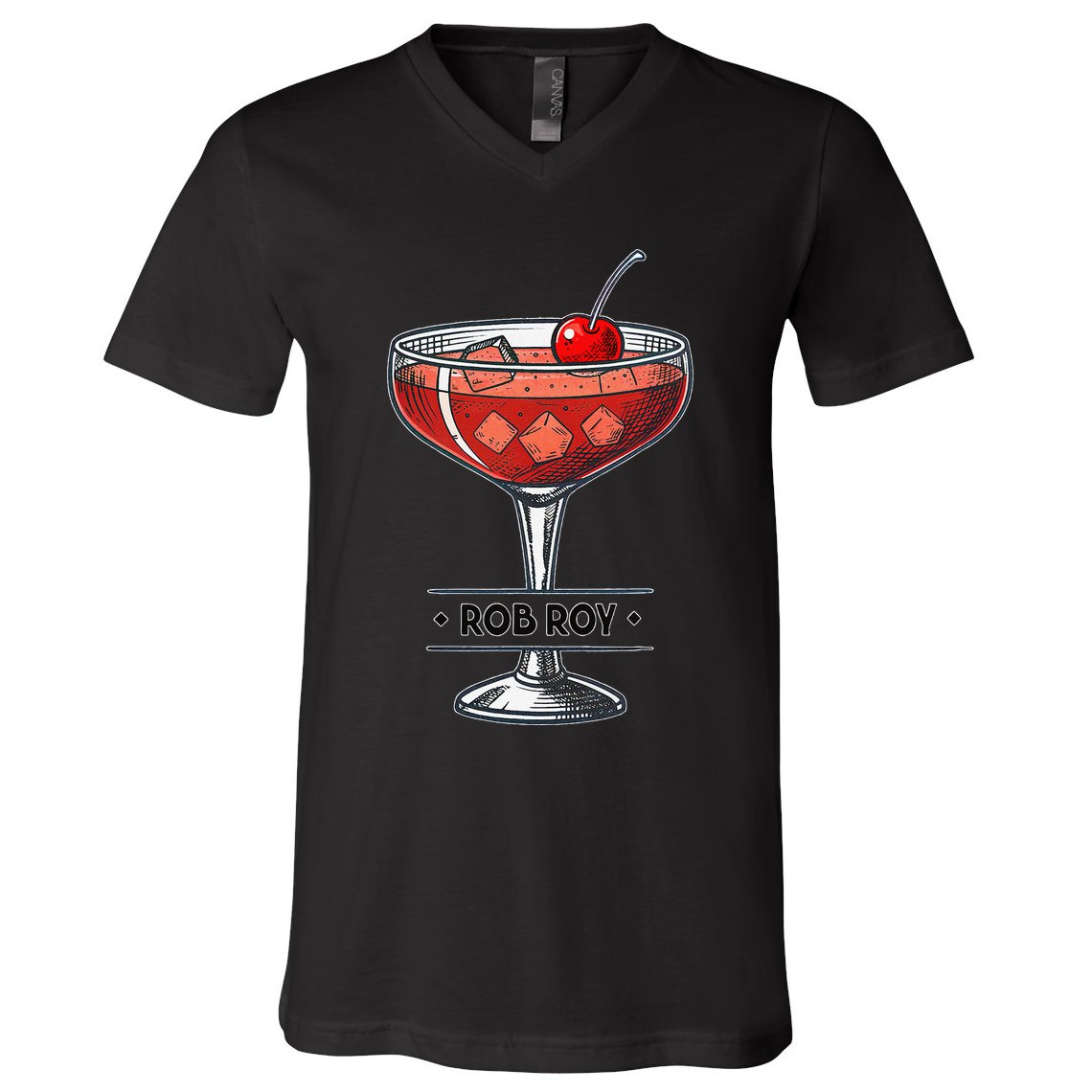 Vintage Cocktail Illustration Featuring Rob Roy V-Neck T-Shirt