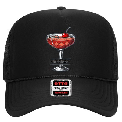 Vintage Cocktail Illustration Featuring Rob Roy Trucker Hat