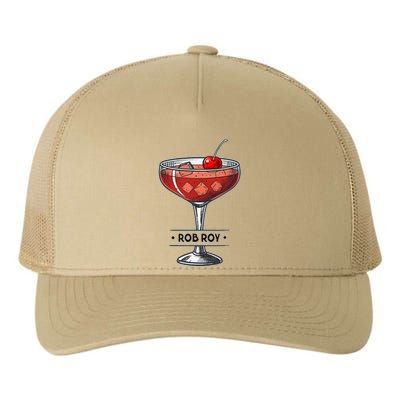 Vintage Cocktail Illustration Featuring Rob Roy Yupoong Adult 5-Panel Trucker Hat