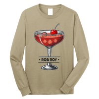 Vintage Cocktail Illustration Featuring Rob Roy Long Sleeve Shirt