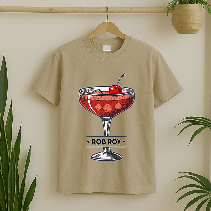Vintage Cocktail Illustration Featuring Rob Roy T-Shirt