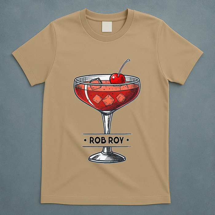 Vintage Cocktail Illustration Featuring Rob Roy T-Shirt