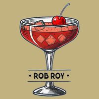 Vintage Cocktail Illustration Featuring Rob Roy T-Shirt