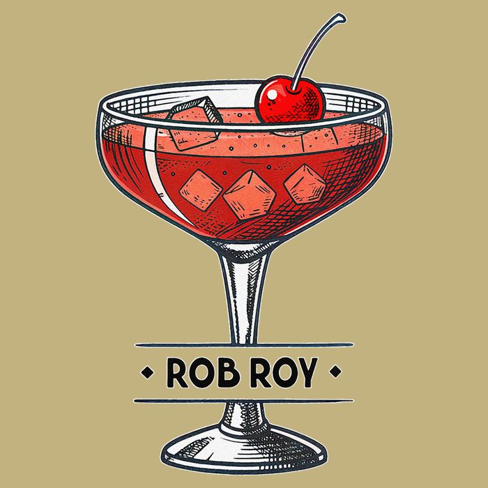 Vintage Cocktail Illustration Featuring Rob Roy T-Shirt