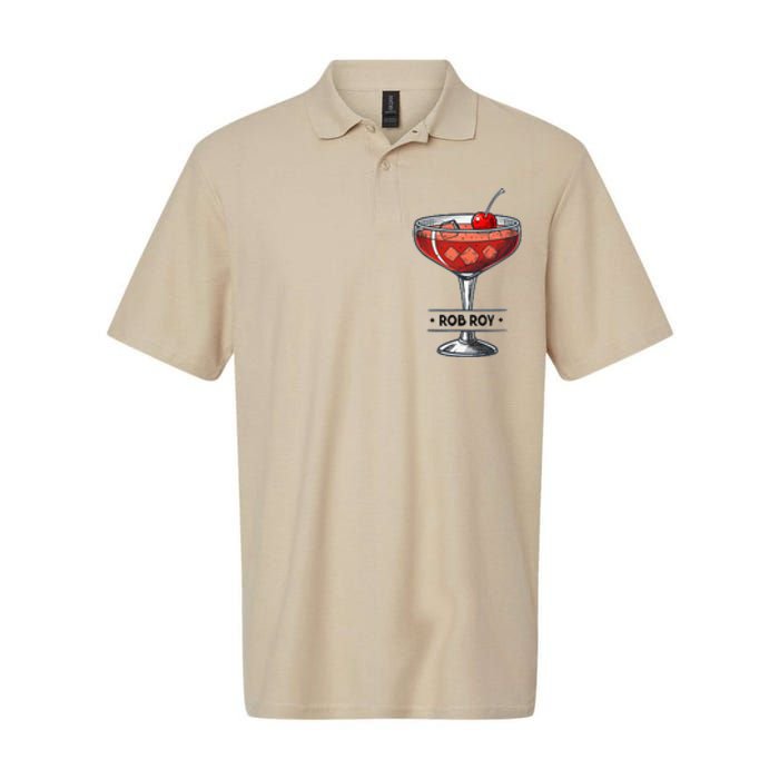 Vintage Cocktail Illustration Featuring Rob Roy Softstyle Adult Sport Polo