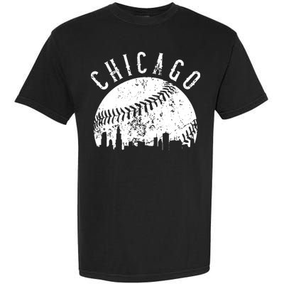 Vintage Chicago Illinois Skyline Apparel Garment-Dyed Heavyweight T-Shirt
