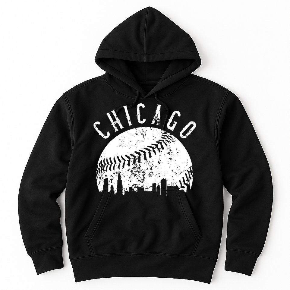 Vintage Chicago Illinois Skyline Apparel Hoodie