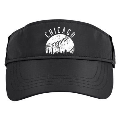 Vintage Chicago Illinois Skyline Apparel Adult Drive Performance Visor