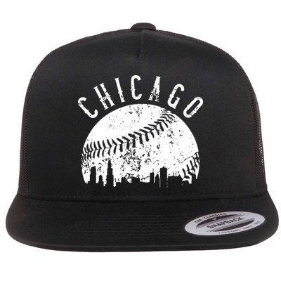 Vintage Chicago Illinois Skyline Apparel Flatbill Hat