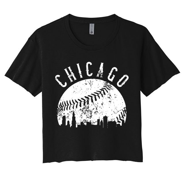 Vintage Chicago Illinois Skyline Apparel Crop Top