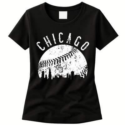 Vintage Chicago Illinois Skyline Apparel Womens T-Shirt