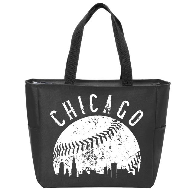 Vintage Chicago Illinois Skyline Apparel Zip Tote Bag