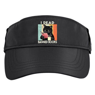 Vintage Cat I Read Banned Books Funny Adult Drive Performance Visor