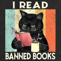 Vintage Cat I Read Banned Books Funny Hat