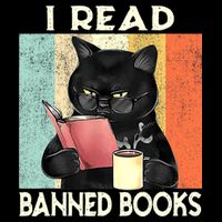 Vintage Cat I Read Banned Books Funny Kids T-Shirt