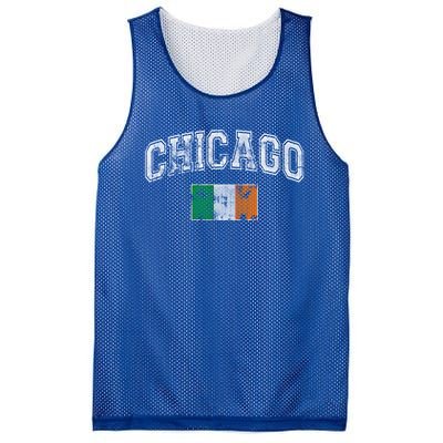 Vintage Chicago Irish Flag St Patricks Day Chirish Gift Mesh Reversible Basketball Jersey Tank