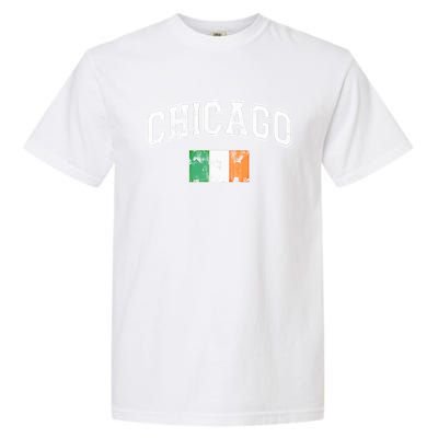 Vintage Chicago Irish Flag St Patricks Day Chirish Gift Garment-Dyed Heavyweight T-Shirt