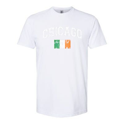 Vintage Chicago Irish Flag St Patricks Day Chirish Gift Softstyle® CVC T-Shirt