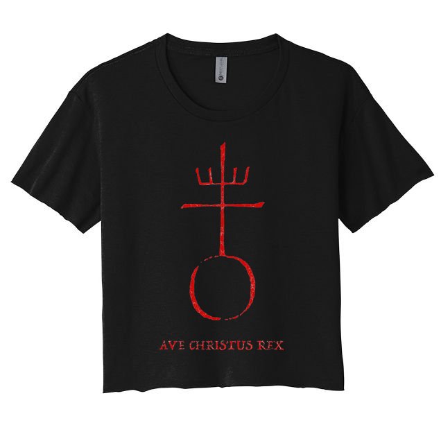 Vintage Christ Is King Ave Christus Rex Jesus Christian Crop Top