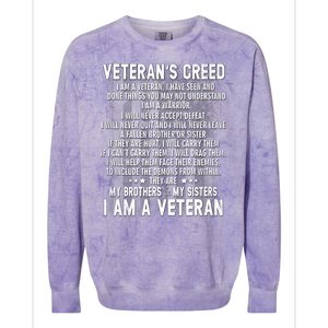 Veteran's Creed I'm A Veteran Colorblast Crewneck Sweatshirt