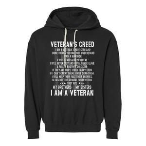 Veteran's Creed I'm A Veteran Garment-Dyed Fleece Hoodie