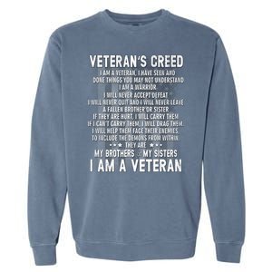 Veteran's Creed I'm A Veteran Garment-Dyed Sweatshirt