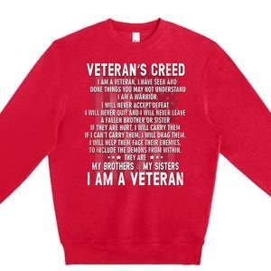 Veteran's Creed I'm A Veteran Premium Crewneck Sweatshirt