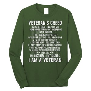 Veteran's Creed I'm A Veteran Long Sleeve Shirt