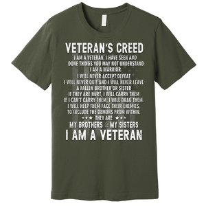 Veteran's Creed I'm A Veteran Premium T-Shirt