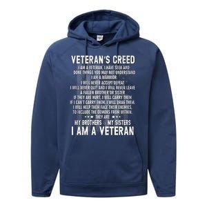 Veteran's Creed I'm A Veteran Performance Fleece Hoodie