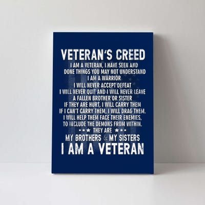 Veteran's Creed I'm A Veteran Canvas